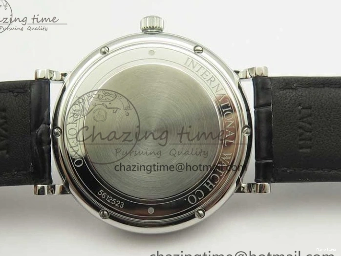 MIROTIME 0210 Durable Portofino Automatic SS MKF 1:1 Best Edition Black Dial On Black Leather Strap MIYOTA 9015 V 7202